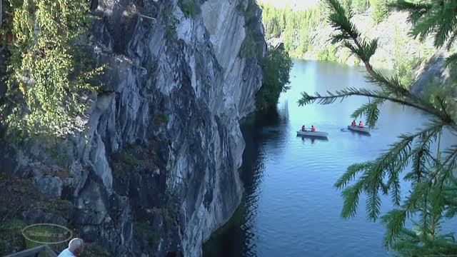 Карелия , парк Рускеала " Мраморный каньон" часть 2 . смотреть онлайн