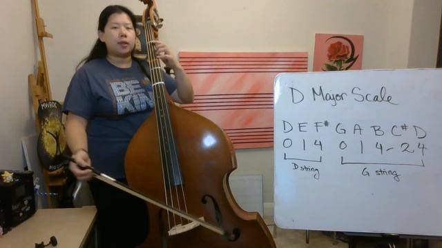 D Major Scale Bass 1 octave смотреть онлайн
