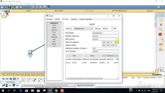 DHCP server using Cisco Packet Tracer Student смотреть онлайн