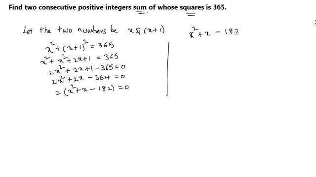 Find two consecutive positive integers sum of whose squares is 365. Quadratic Equations смотреть онлайн