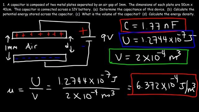 Energy Density of a Capacitor and Electric Field Energy - Physics смотреть онлайн