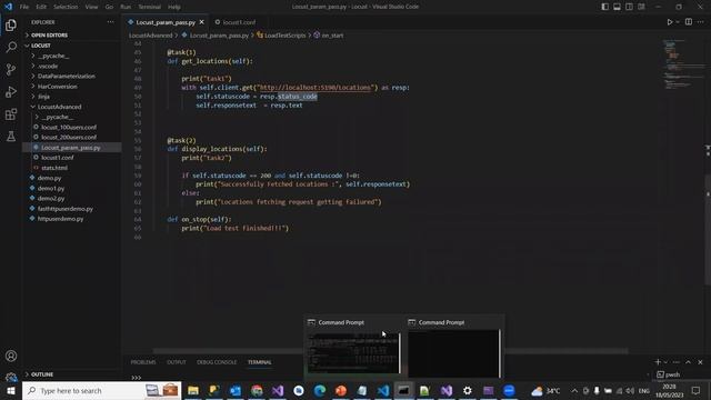 5. Locust performance testing tool- onstart & onstop methods смотреть онлайн
