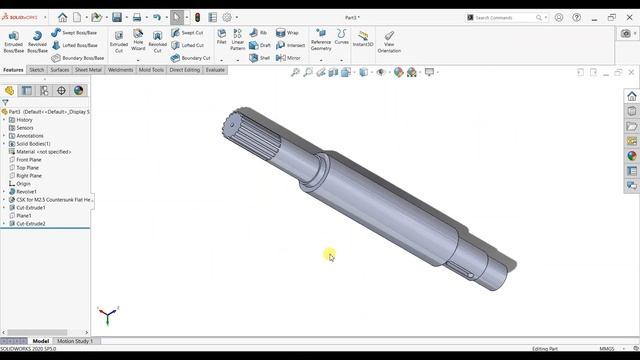 Solidworks Tutorial | How to make Screw Air Compressor Shaft in Solidworks. смотреть онлайн