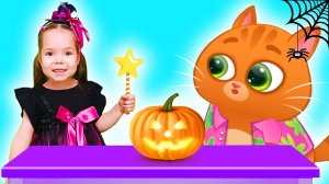 Настя и Бубу создают магию на Хэллоуин | Веселье и фокусы