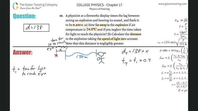 17.10 | A Physicist At A Fireworks Display Times The Lag Between Seeing An Explosion And Hearing It