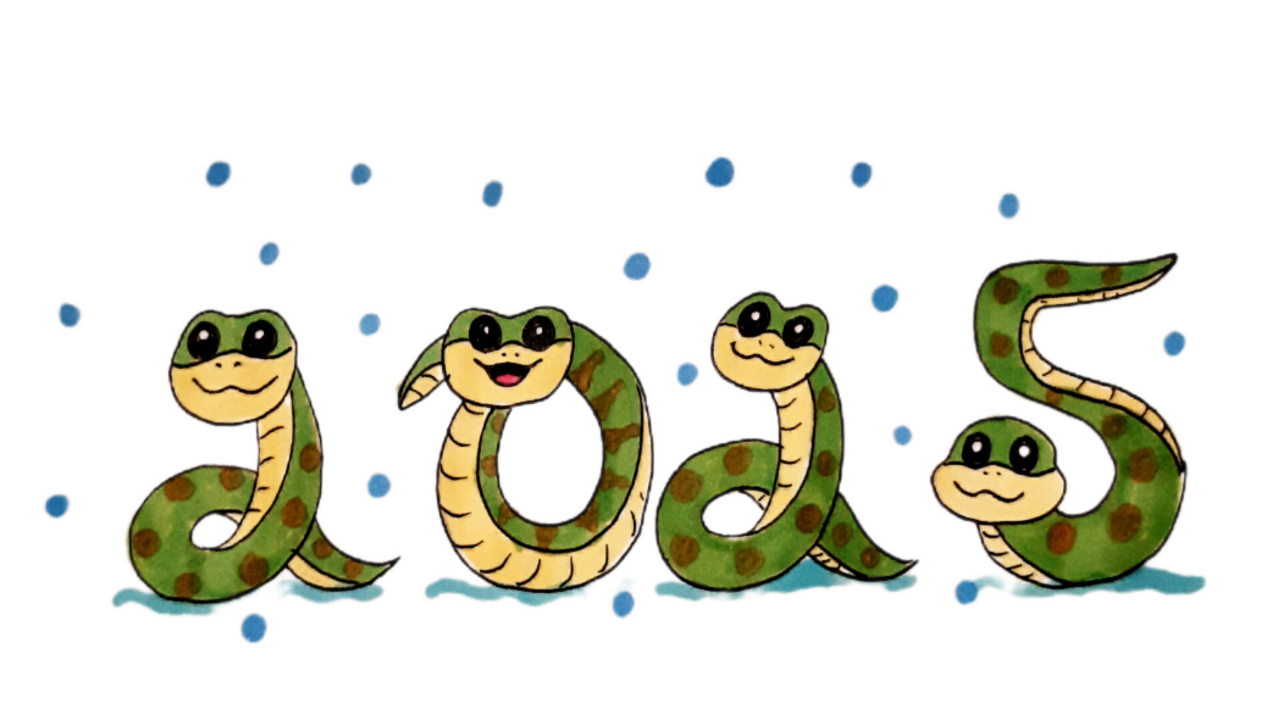 Рисуем Новогодние цифры 2025 год Змеи/новогодние рисунки для срисовки смотреть онлайн