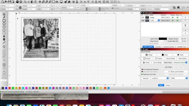 How to turn laser cut an image using light burn смотреть онлайн
