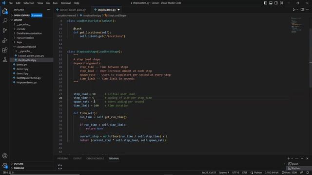 12. Locust performance testing tool - Step load configuration смотреть онлайн