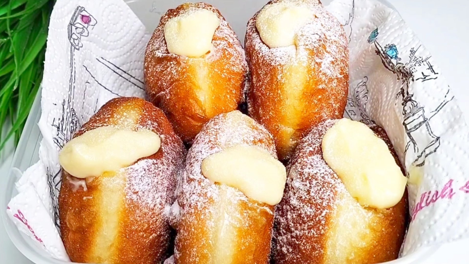 Пончики берлинеры с заварным ванильным кремом смотреть онлайн