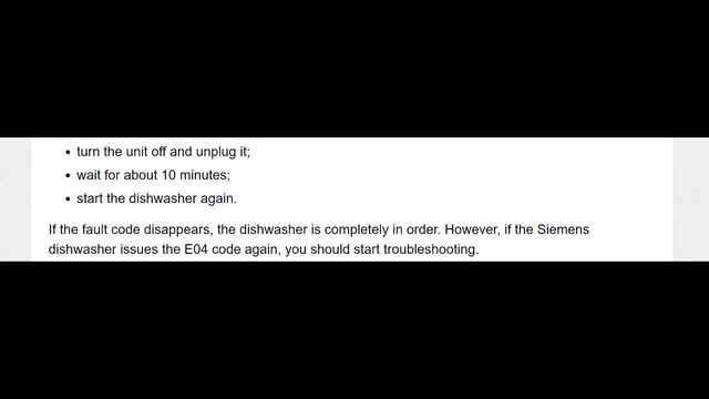 siemens dishwasher error code e04 смотреть онлайн