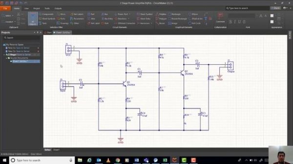 PCB Design-Circuit Maker - 2 Stage Amplifier