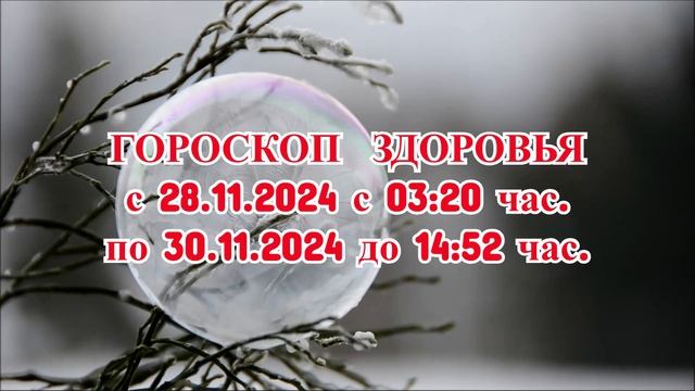 "ГОРОСКОП ЗДОРОВЬЯ с 28 по 30 НОЯБРЯ 2024 года!" смотреть онлайн