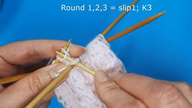 Легкий и красивый узор для носочков. Можно вязать без схемы. смотреть онлайн