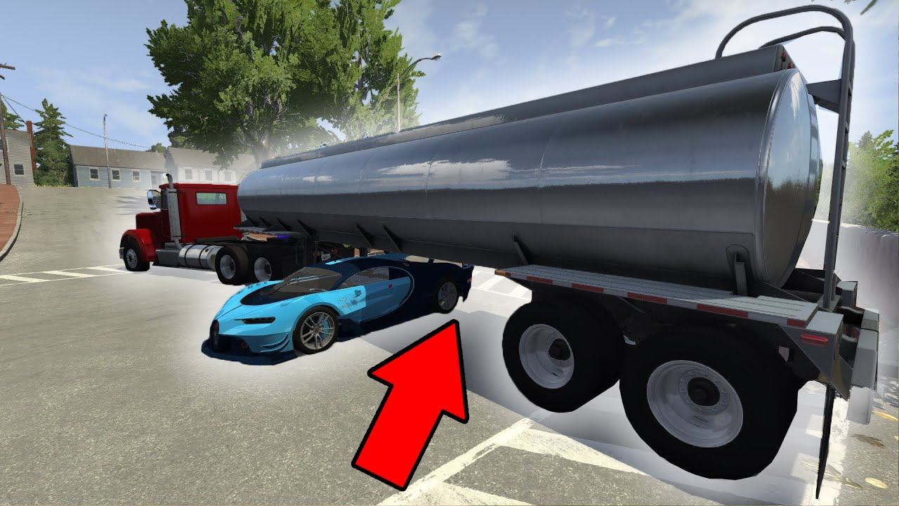 НА СКОРОСТИ ПРОСКОЧИТЬ ПОД ФУРОЙ! ПЫТАЮСЬ СДЕЛАТЬ ТРЮК! Карбюратор TV. Beamng Drive.