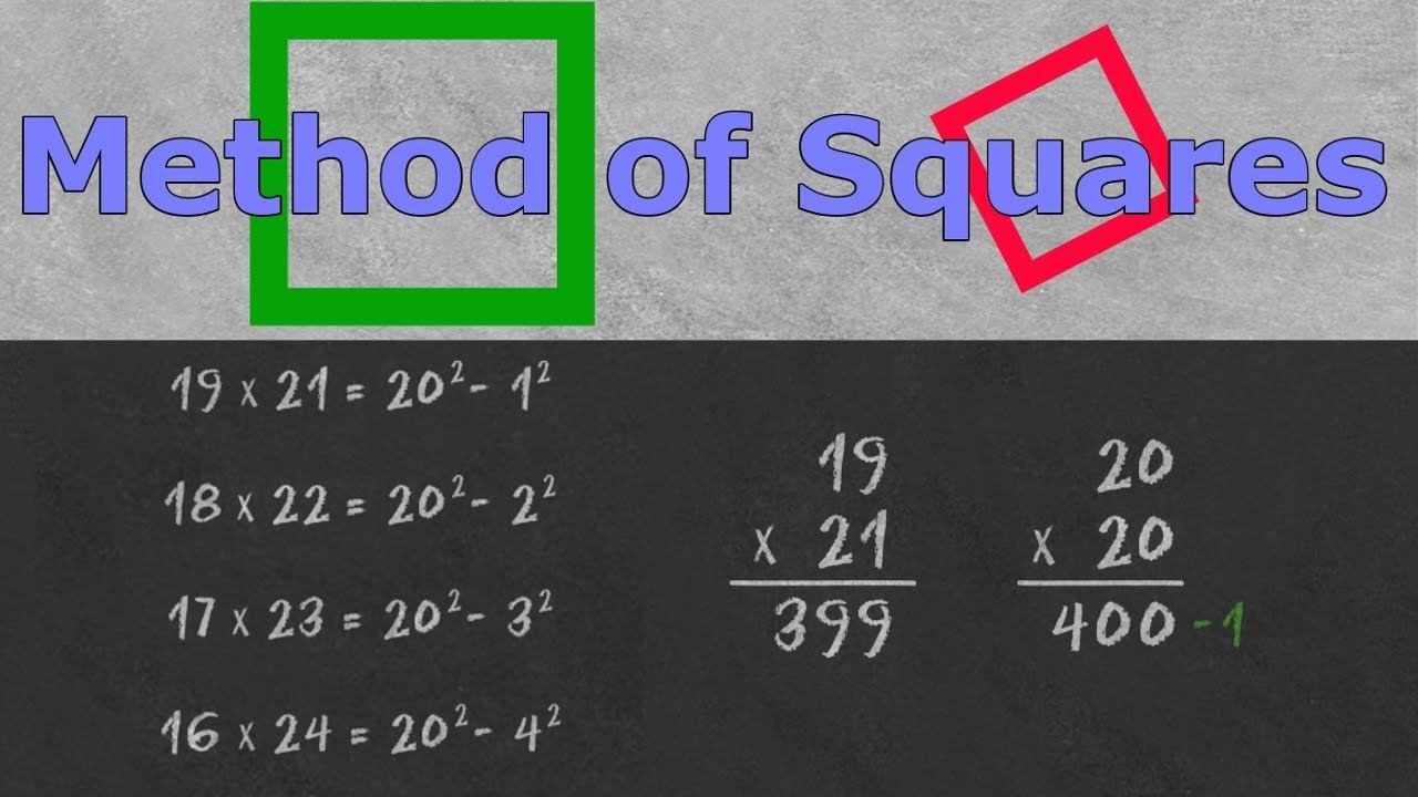 Multiplying Two Numbers using Method of Squares - Quick Mental Math Trick смотреть онлайн