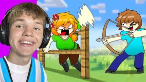 Реакция на Minecraft Аниме! (Смешная Анимация)