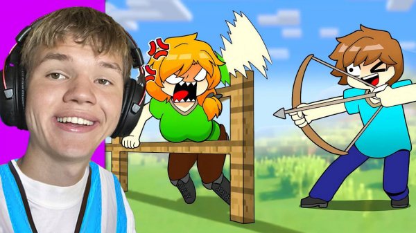 Реакция на Minecraft Аниме! (Смешная Анимация)