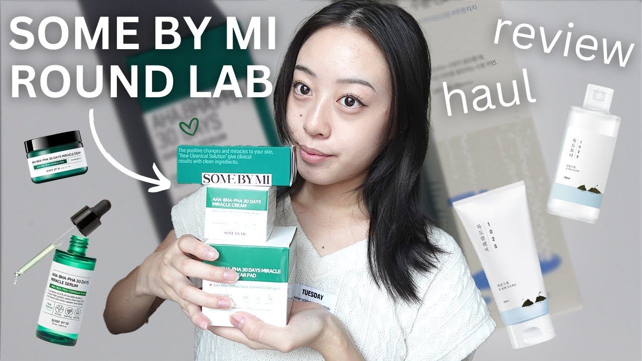 I tried the BEST SELLING SKINCARE PRODUCTS from SOME BY MI and ROUND LAB ♡ смотреть онлайн