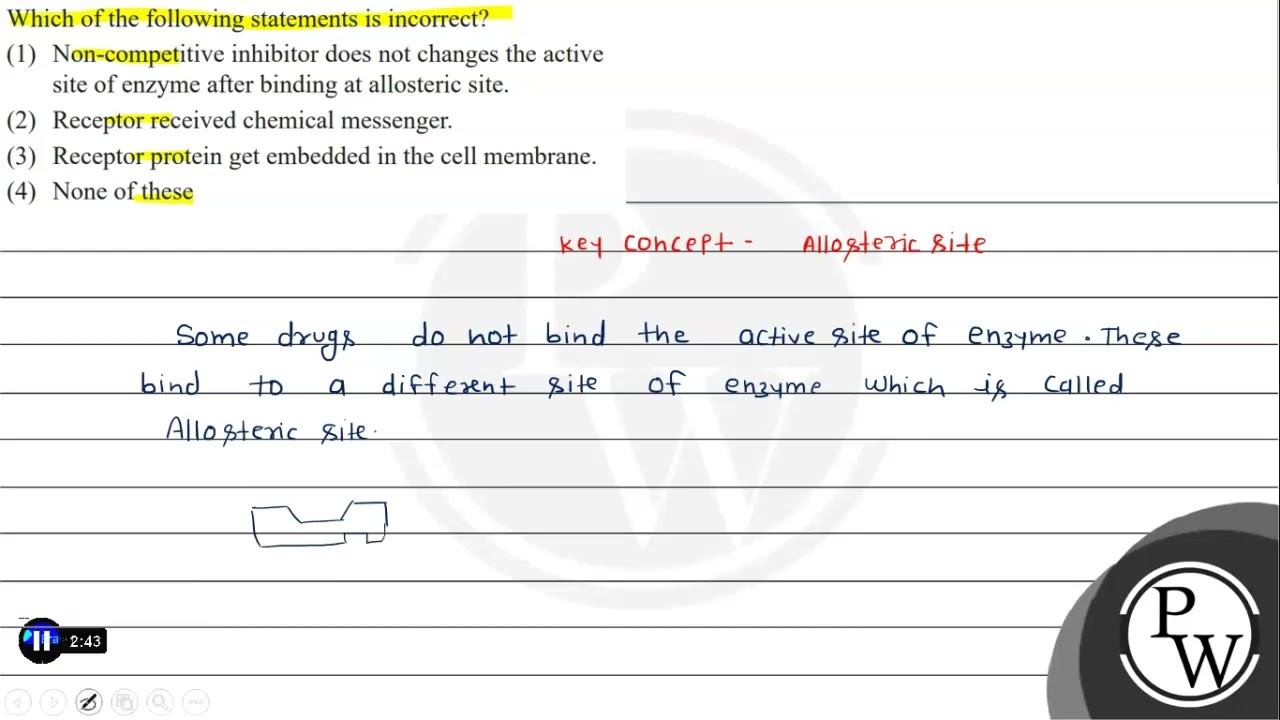 Which of the following statements is incorrect?
(1) Non-competitive inhibitor does not changes t... смотреть онлайн
