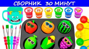 Сборник #8 мультиков для самых маленьких зрителей. Кинетический песок. Новые игрушки. Слаймы. Звуки