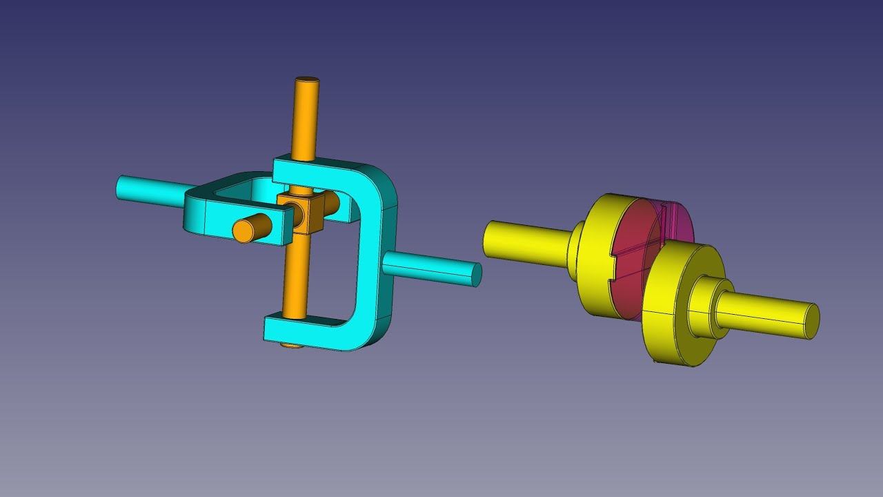 FreeCAD Assembly 4 Tutorial - Oldham Coupling Mechanism and Animation (Assembly4) смотреть онлайн