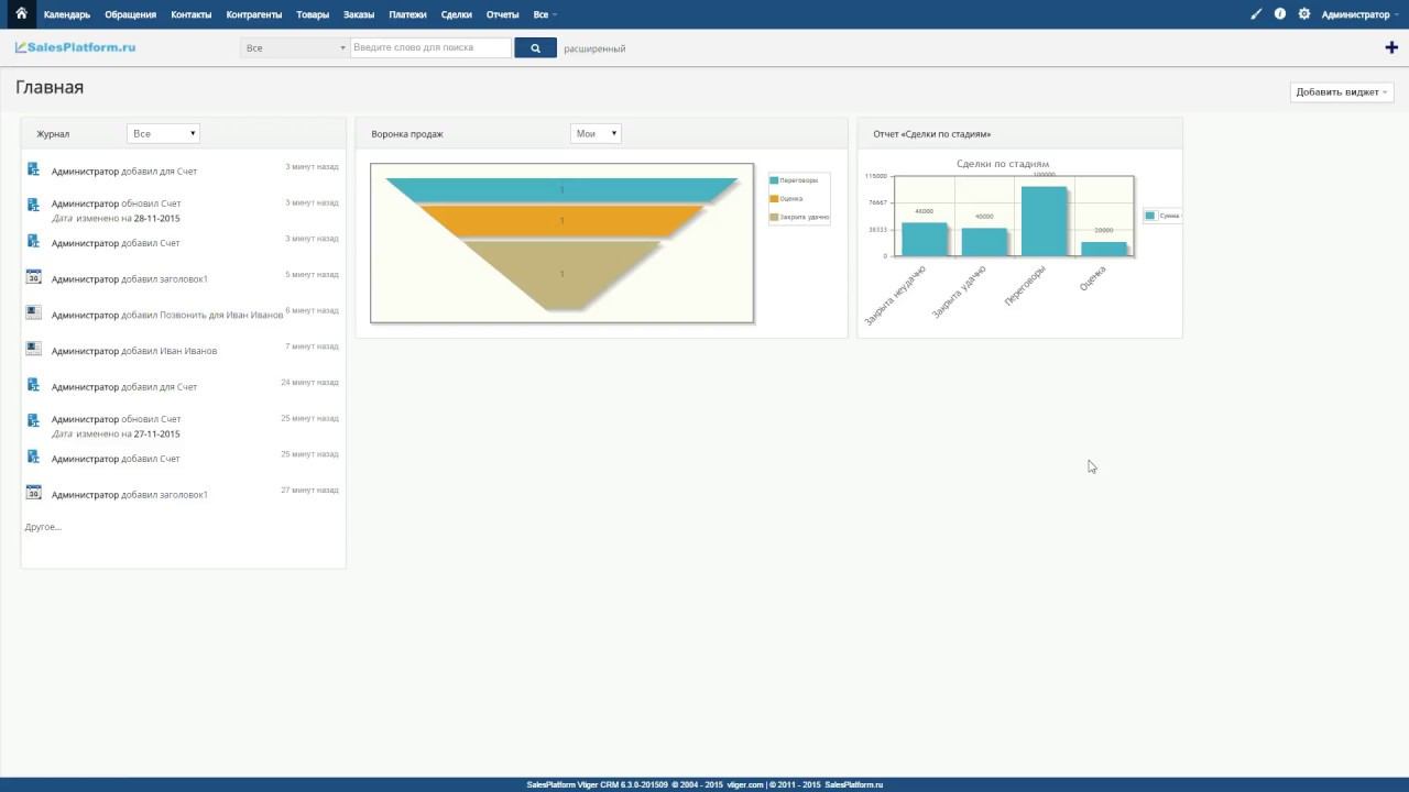 Типовой процесс продаж в SalesPlatform Vtiger CRM