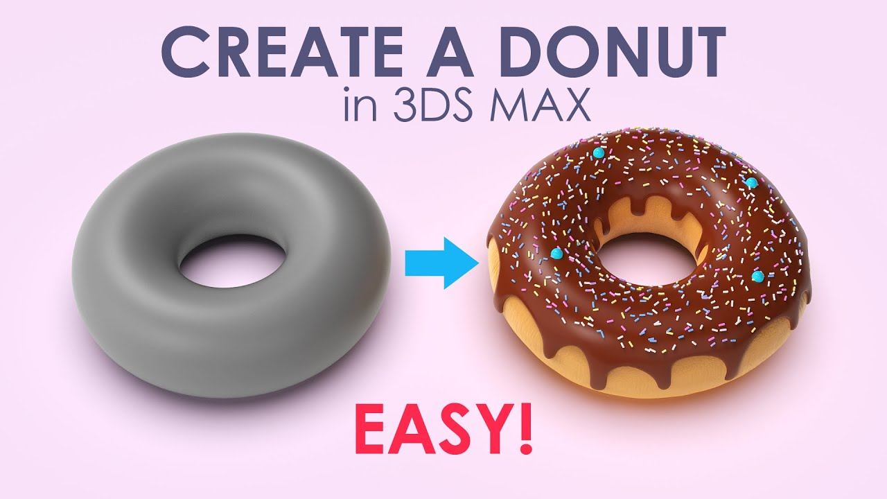 How to create a Donut - 3ds max tutorial смотреть онлайн