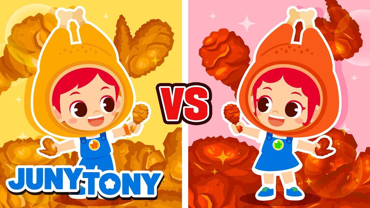 Fried Chicken vs. Seasoned Chicken 🍗 | VS Series | Food Song | Funny Kids Songs | JunyTony смотреть онлайн