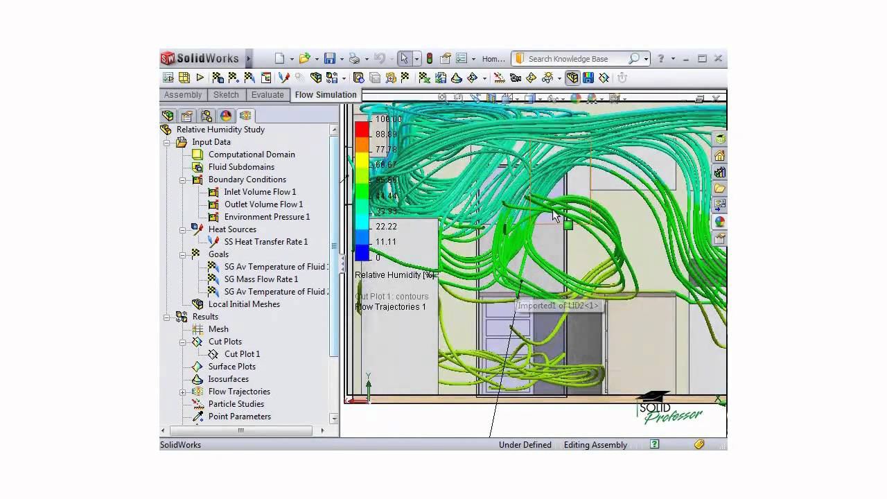 SOLIDWORKS Flow Simulation Tutorial - Analyzing Results - Flow Trajectories смотреть онлайн