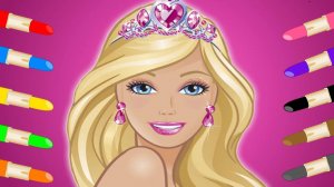 Мультик для детей, для девочек, красим губы кукле и учим цвета