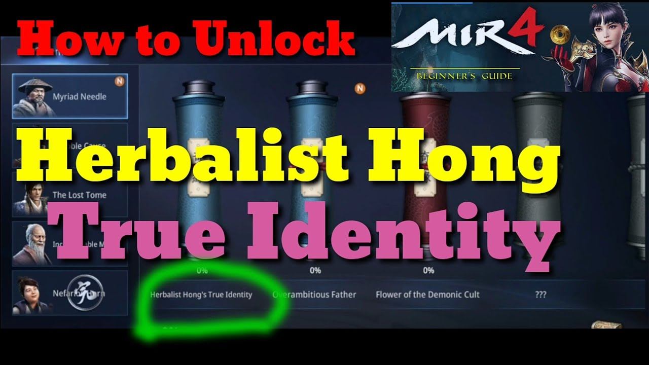 Mir4 How To Unlock Herbalist Hongs True Identity (Myriad Needle) Mystery Scroll 1-1 Tagalog Voice.