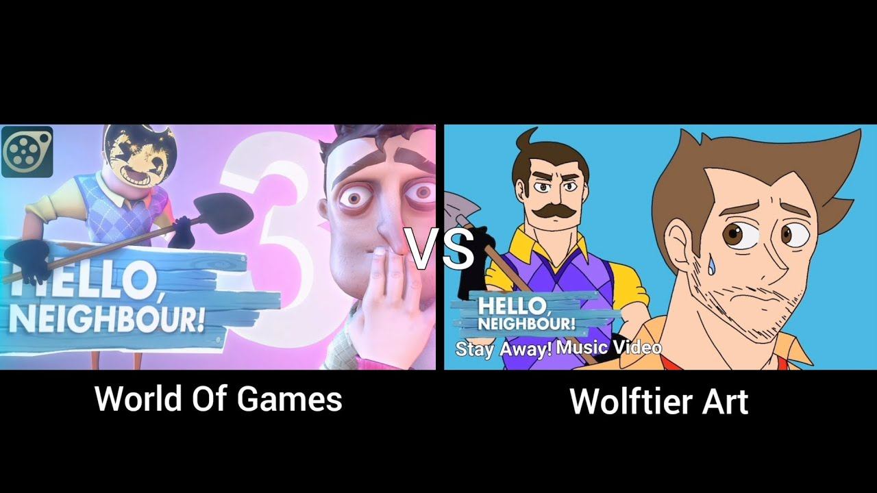 Hello Neighbor Song - Stay Away (World Of Games vs Wolftier Art) смотреть онлайн