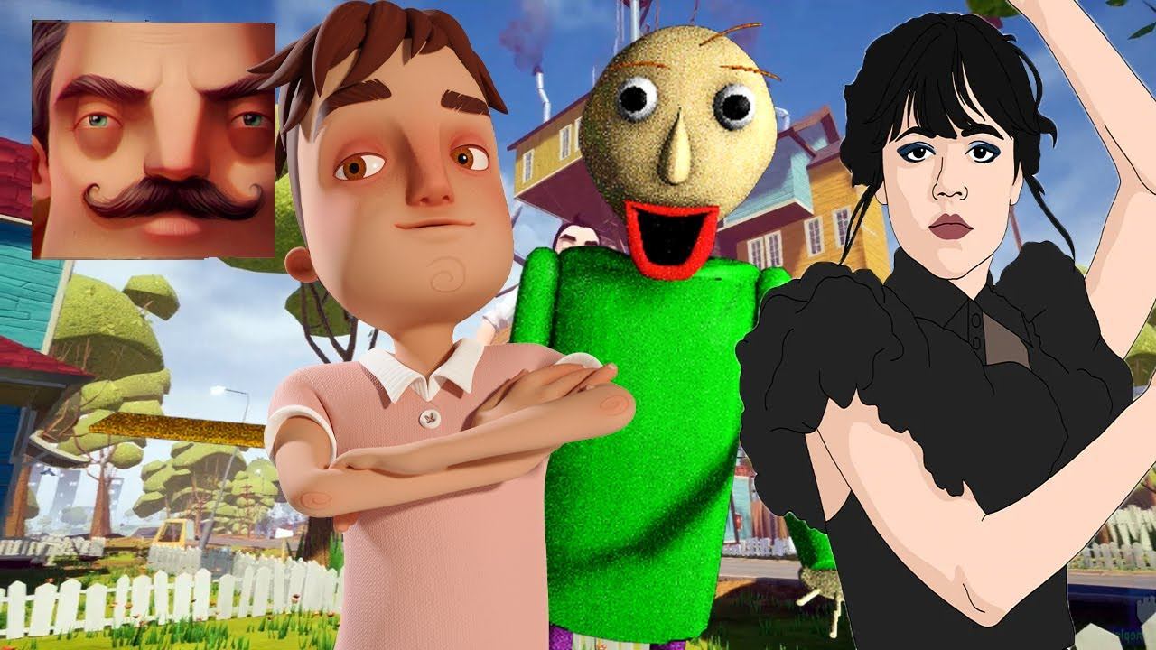 Hello Neighbor - New Neighbor Baldi Spider-Man Wednesday Addams Aaron History смотреть онлайн