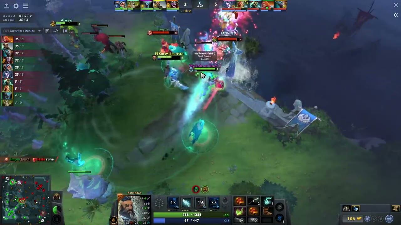 How to lane mid kunkka (SLATEMS) vs lina - Dota 2 смотреть онлайн
