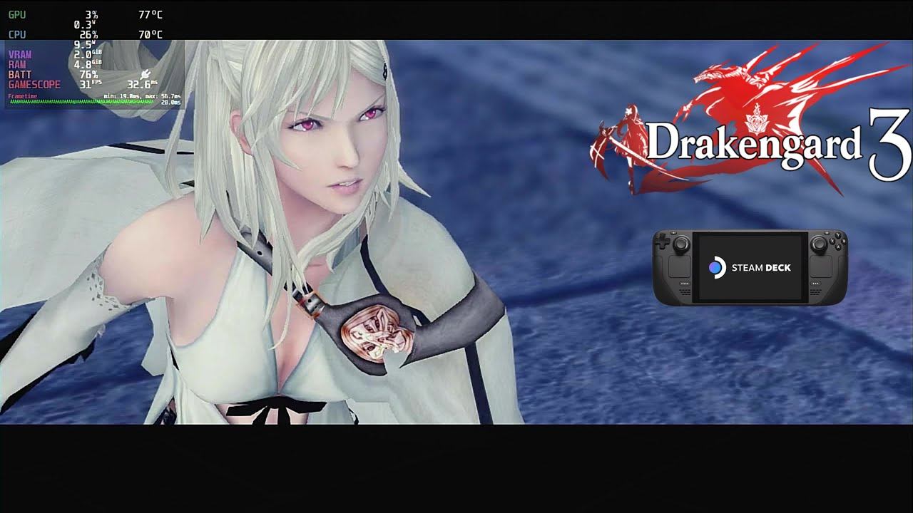Drakengard 3 With 60FPS Patch Steam Deck Performance Gameplay | RPCS3 | Steam OS