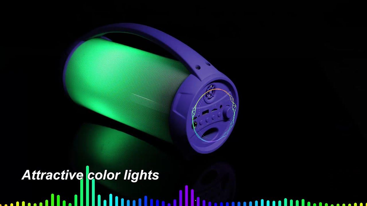 Portable Bluetooth Speaker With Microphone Red Fabric Wireless Outdoor Karaoke Audio MW-193 смотреть онлайн