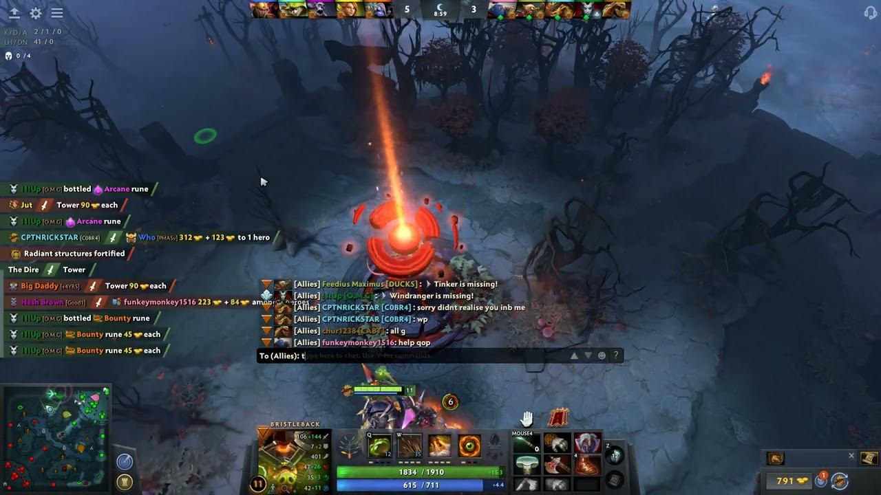 Dota 2 Bristleback MVP 15/3/8 100k Damage received смотреть онлайн