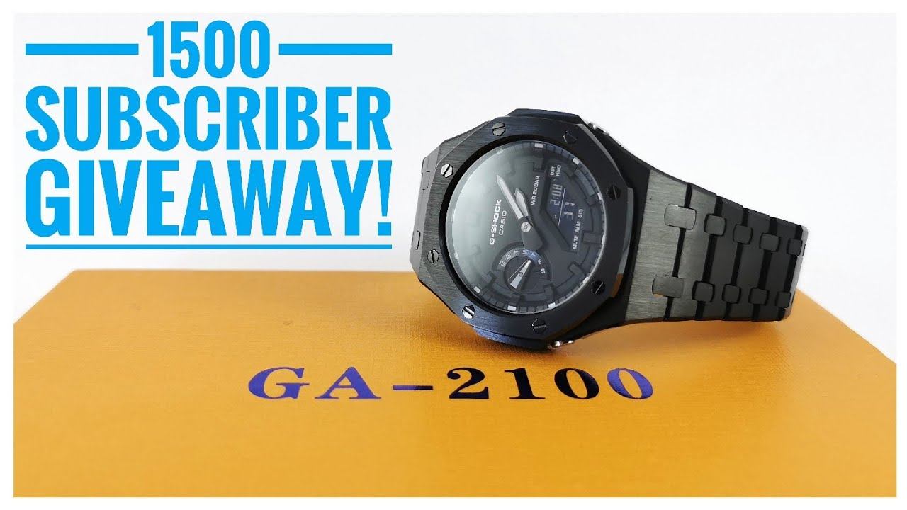 GIVEAWAY!!! FULL METAL CASIOAK GA-2100 KIT BY RITCHE WATCH BANDS WHEN I HIT 1500 SUBS! смотреть онлайн