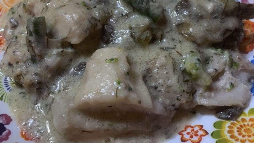 Рыба в сливочно - грибном соусом смотреть онлайн