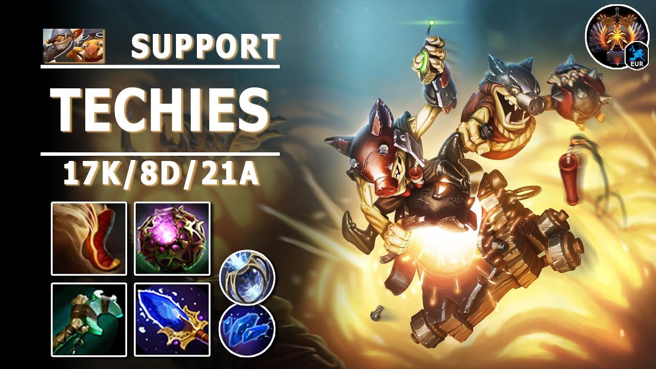 Techies Support | 7.30b | Amazing Base Defense | Dota 2 Immortal Gameplay смотреть онлайн
