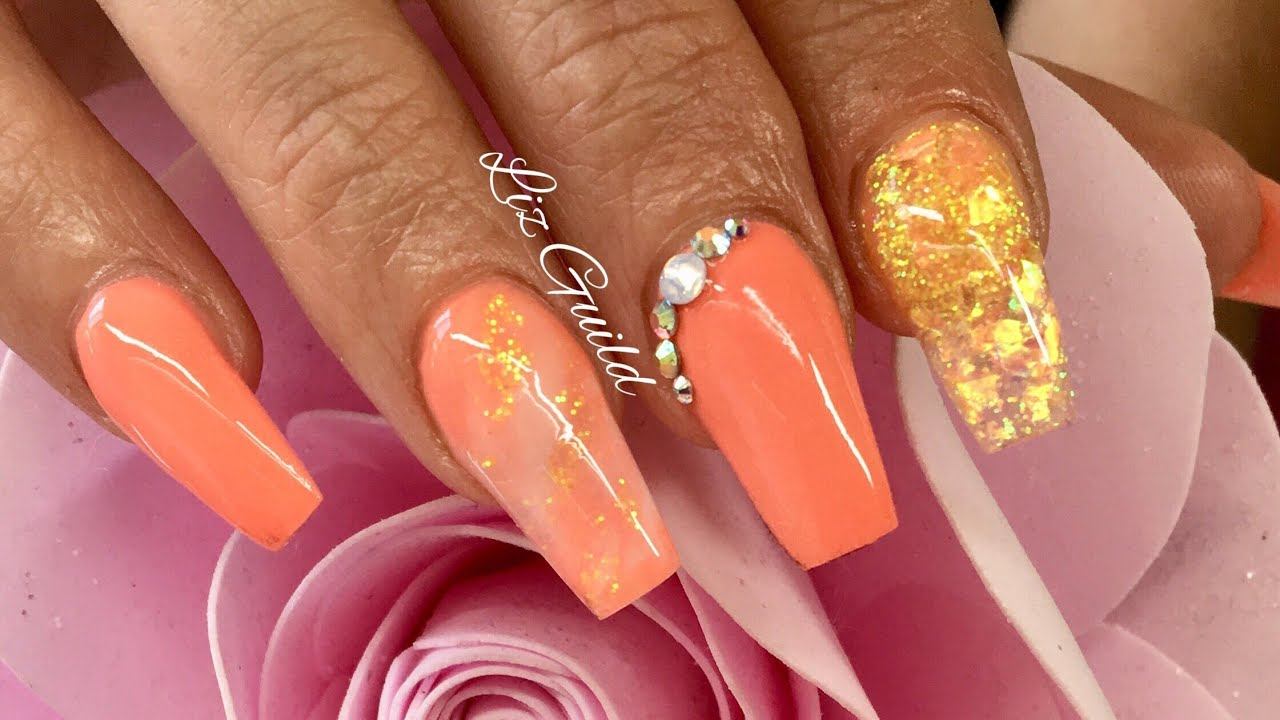 PEACH ACRYLIC NAILS | SUMMER NAIL DESIGN смотреть онлайн