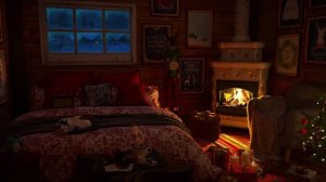 Уютная зимняя хижина, АСМР атмосфера для лучшего сна / Метель, камин, звуки зимнего ветра