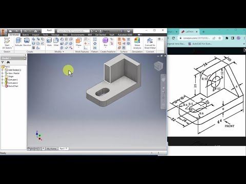 Tutorial Inventor : Menggunakan Tools Rectangle, Fillet, Slot, Chamfer dan Hole смотреть онлайн