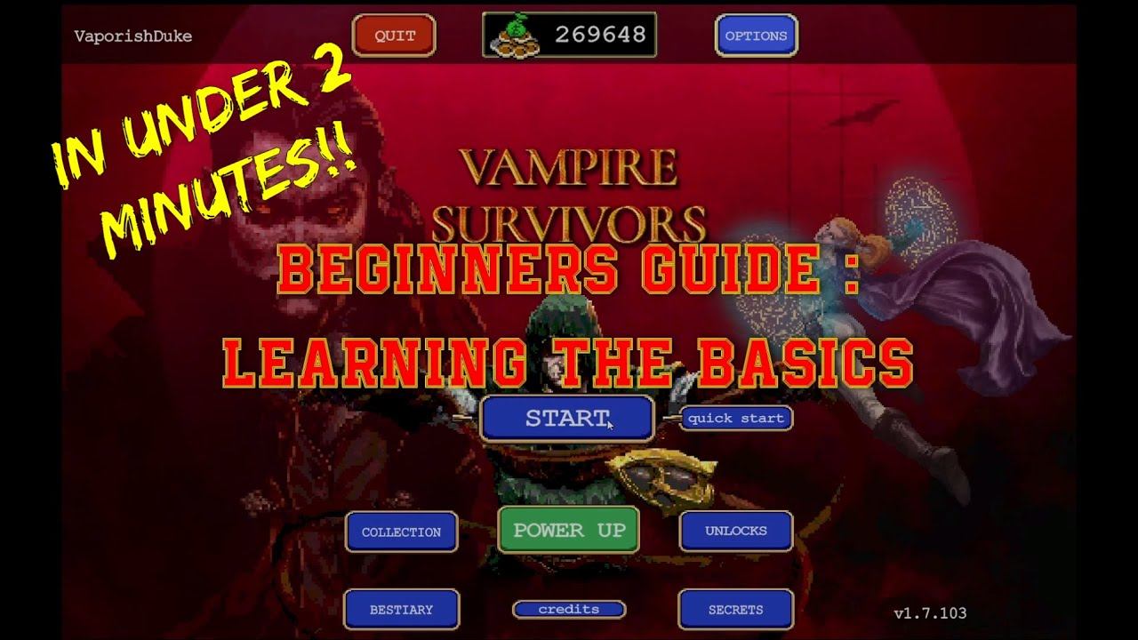 Vampire Survivors Beginners Guide: Learning the Basics In Under 2 Minutes смотреть онлайн