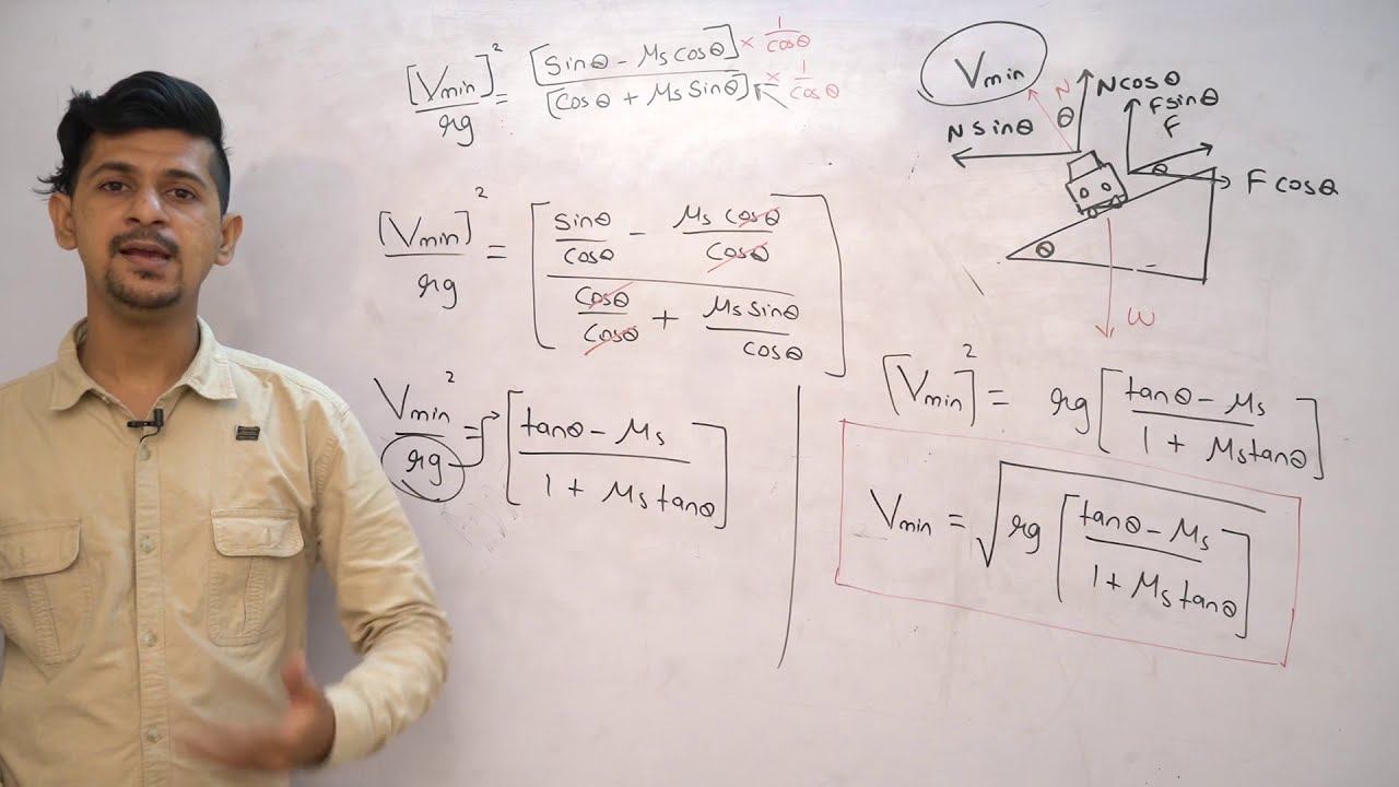 Minimum Speed on Banked Road (Vmin) Class - 12 | Physics | Digital Era | important Numerical смотреть онлайн