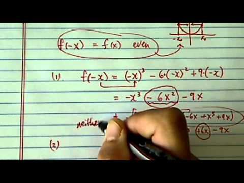 *function is odd, even or neither?? (x^3 - 6x^2 +9x; x^3 - x^4; 2/(4+x)) смотреть онлайн