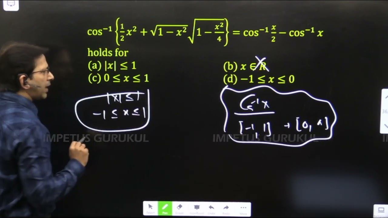 cos^(-1){1/2 x^2+√(1-x^2 ) √(1-x^2/4)}=cos^(-1)〖x/2-cos^(-1)x 〗 holds for ... 👇 смотреть онлайн