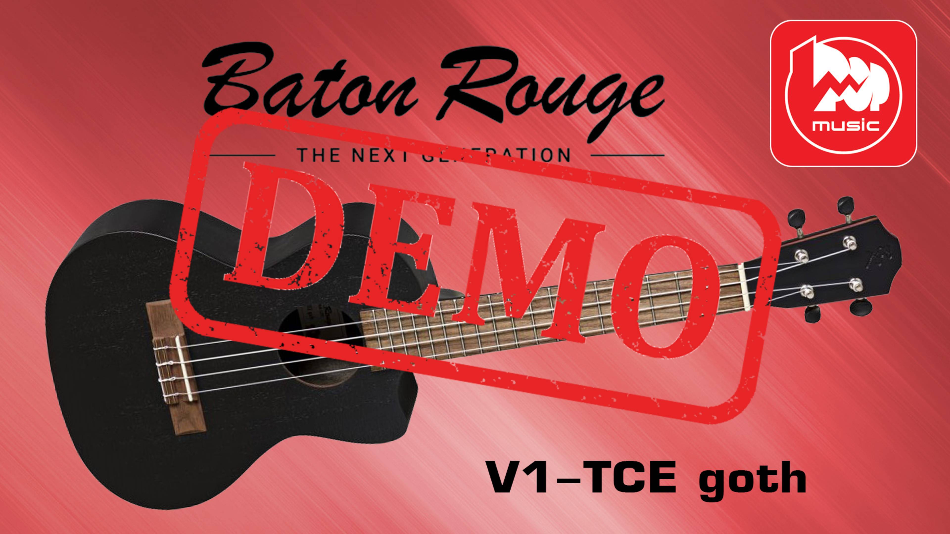 Укулеле BATON ROUGE V1-TCE Goth - демонстрация звучания смотреть онлайн