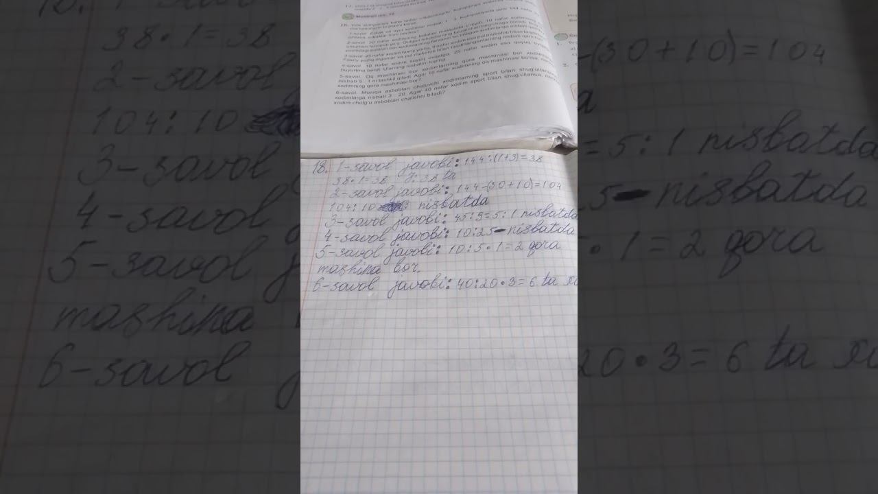 6-sinf Matematika Nisbat mavzusi 18-masala смотреть онлайн
