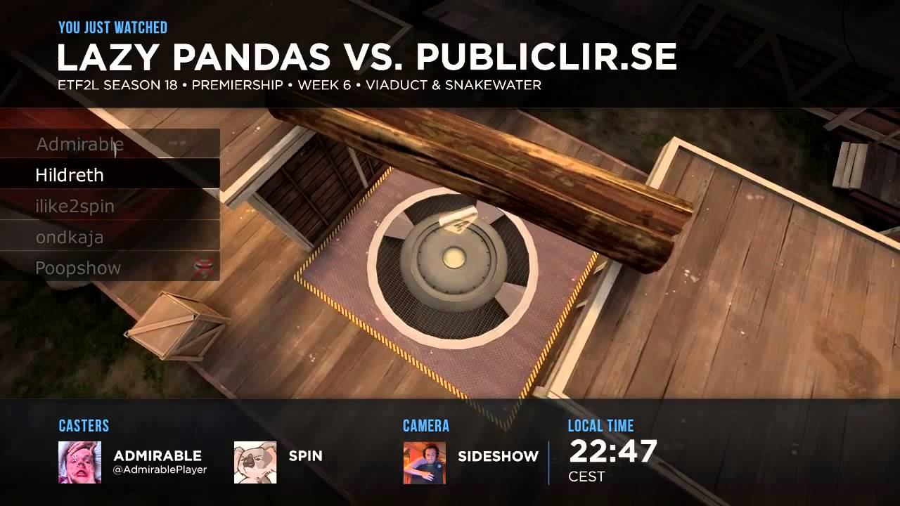 ETF2L S18 Premiership Week 6: Lazy Pandas vs. Publiclir.se (Interviews) смотреть онлайн